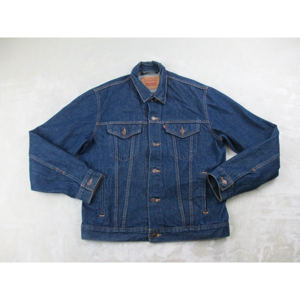VINTAGE‎ Levi's Type 3 Jacket Mens 42L Blue Denim TruckerOutdoors Casual 95'*